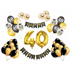 Zestaw balonów urodzinowych 40 -58 elementów.